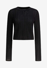 Loulou Studio Knitted Cropped Sweater Black TINOSBLACK_79349