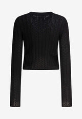 Loulou Studio Knitted Cropped Sweater Black TINOSBLACK_79349