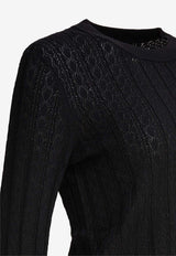 Loulou Studio Knitted Cropped Sweater Black TINOSBLACK_79349