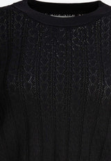 Loulou Studio Knitted Cropped Sweater Black TINOSBLACK_79349