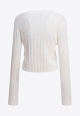 Loulou Studio Tinos Ribbed Knit Cropped Sweater Ivory TINOSIVORY_79338