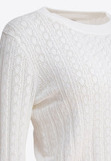 Loulou Studio Tinos Ribbed Knit Cropped Sweater Ivory TINOSIVORY_79338