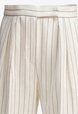 Max Mara Clarion Pinstriped Straight-Leg Pants 2511781022600CLARION001_79296