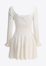 Self-Portrait Ribbed Mini Dress White SS25-015S-WWHITE_79317