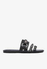 Balenciaga City Flat Mules in Nappa Leather Black 834692WAD4Y1080_79445