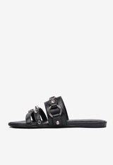 Balenciaga City Flat Mules in Nappa Leather Black 834692WAD4Y1080_79445