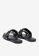 Balenciaga City Flat Mules in Nappa Leather Black 834692WAD4Y1080_79445