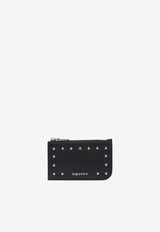 Alexander McQueen Studded Logo Lettering Leather Cardholder 813546AXZ111000_79459