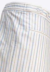 Alexander McQueen Skull Logo Striped Shorts 821188QNAA49216_79503