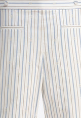 Alexander McQueen Skull Logo Striped Shorts 821188QNAA49216_79503