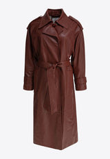 Ivy Oak Lilith Leather Belted Coat Brown IO118021LILITHRE392_79510