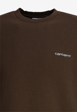 Carhartt Wip Script Embroidered Sweatshirt Brown I0344962QG.XX_79517