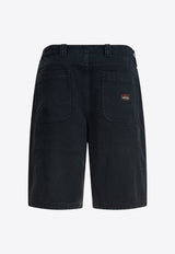 Stüssy Washed Canvas Bermuda Shorts Black 1123270001 BLACK_79556