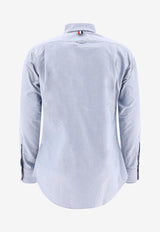 Thom Browne Name Plate Patch Buttoned Shirt Blue MWL010EF0313480_79651