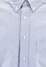 Thom Browne Name Plate Patch Buttoned Shirt Blue MWL010EF0313480_79651
