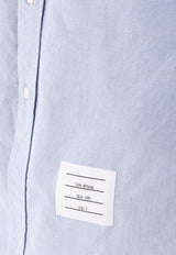 Thom Browne Name Plate Patch Buttoned Shirt Blue MWL010EF0313480_79651