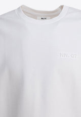NN.07 Logo-Embroidered Crewneck T-shirt 2513457250NAT SS LOGO TEE 3457WHITE_79828