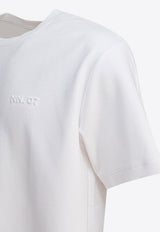 NN.07 Logo-Embroidered Crewneck T-shirt 2513457250NAT SS LOGO TEE 3457WHITE_79828