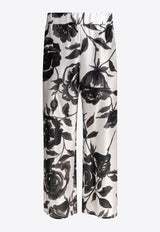 Patterned Silk Pants