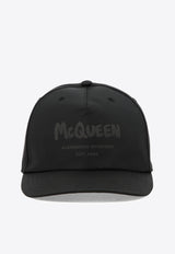 Alexander McQueen Graffiti Logo Baseball Cap Black 6677784404Q1000_79915