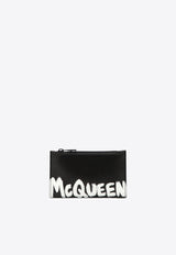 Alexander McQueen Graffiti Logo Print Leather Cardholder Black 6831171NT0B1070_80015