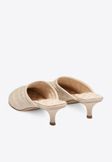Burberry 45 Embroidered Quilted Mules Cream 8085640_79901