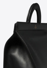 Valentino Leather Top Handle Bags with Logo-Print Black 4Y0B0C64LYI0NO_79907