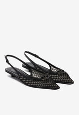 Valentino VLogo Moon Mesh Slingback Flats Black 4W0S0IY1TKJ0NO_80051