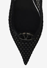 Valentino VLogo Moon Mesh Slingback Flats Black 4W0S0IY1TKJ0NO_80051
