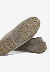 Brunello Cucinelli Logo Strap Suede Loafers Taupe MZSFG2686C8212_80061