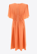 Chloé Silk Flared Dress Orange C24SRO010046T7_80067
