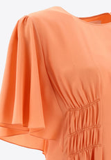 Chloé Silk Flared Dress Orange C24SRO010046T7_80067