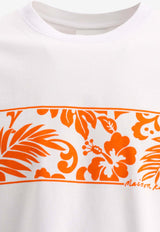 Maison Kitsuné Floral Print Crewneck T-shirt White MM00117KJ0118P100_80098