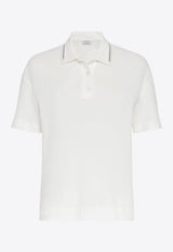 Brunello Cucinelli Monili-Trimmed Polo T-shirt White M0T63EM415C7220_80101