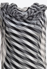 Sportmax Oreste Double Layer Stripe Mini Dress Monochrome 2512941082600ORESTE001_80126
