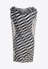 Sportmax Oreste Double Layer Stripe Mini Dress Monochrome 2512941082600ORESTE001_80126