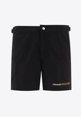 Alexander McQueen Logo Print Swim Shorts Black 7819744419Q1080_80165