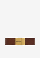 Saint Laurent Cassandre Leather Bracelet Brown 777330AAC5S2447_80169
