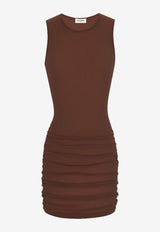 Saint Laurent Draped Mini Dress Brown 779419Y4C072360_80170