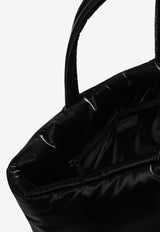 Saint Laurent Logo Debossed Silk Canvas Tote Bag Black 756269FACY81000_80194