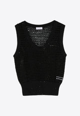Brunello Cucinelli Sequin-Embellished Knitted Vest Black MDV796800C101_80217