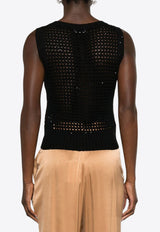 Brunello Cucinelli Sequin-Embellished Knitted Vest Black MDV796800C101_80217