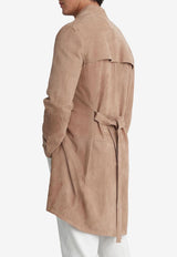 Brunello Cucinelli Double-Breasted Suede Coat Brown MPCAI1976CFP05_80212