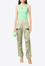 Fendi Wide-Leg Satin Cargo Pants Green FR6476ANQ8F1KE4_80216