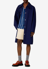 AMI PARIS Logo Embroidered Overcoat Blue HC0004.C00010491_80276