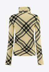 Burberry High-Neck Checked Sweater Beige 8080965_80230