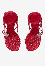 Burberry Ivy Shield 105 Wraparound Leather Sandals Red 8088746_80254