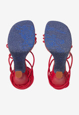 Burberry Ivy Shield 105 Wraparound Leather Sandals Red 8088746_80254