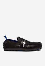 Burberry Motor Zip Leather Loafers Black 8088131_80322