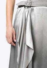 Fendi Satin Draped Midi Skirt Gray FQ7449ANQ9F0RTU_80268